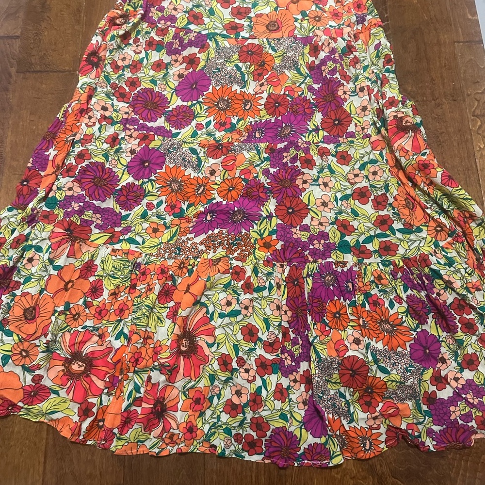 NATURAL LIFE Floral Halle Halter Maxi Dress in Orange, Pink, Green - NWT! - Picture 3 of 11